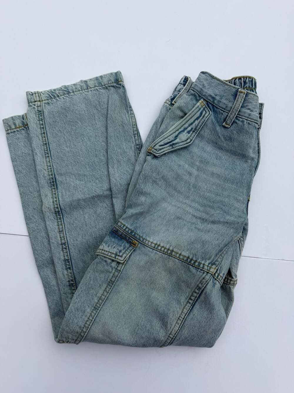 Aeropostale Denim Cargo Jeans Size XS Light Wash